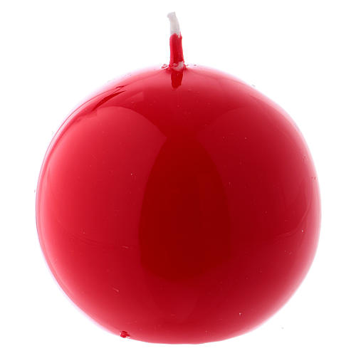 Ceralacca spherical red wax candle, diameter 6 cm 1