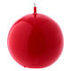 Ceralacca spherical red wax candle, diameter 6 cm s1