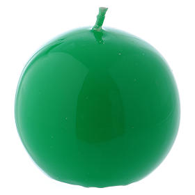Ceralacca spherical green wax candle, diameter 6 cm