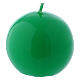 Ceralacca spherical green wax candle, diameter 6 cm s1