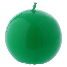 Shiny Sphere Candle Ceralacca, d. 6 cm green