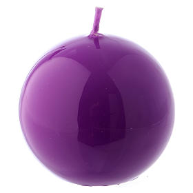 Ceralacca spherical purple wax candle, diameter 6 cm