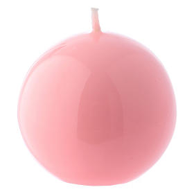 Ceralacca spherical pink wax candle, diameter 6 cm