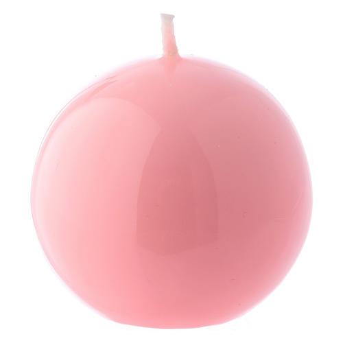 Ceralacca spherical pink wax candle, diameter 6 cm 1