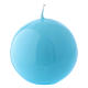 Ceralacca spherical light blue wax candle, diameter 6 cm s1