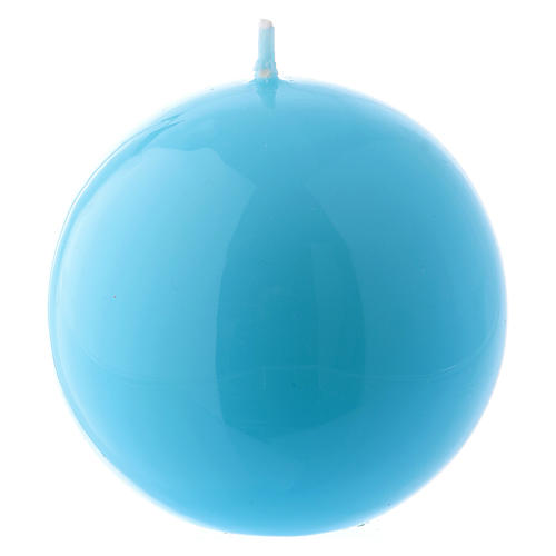Ceralacca spherical light blue wax candle, diameter 8 cm 1