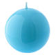 Ceralacca spherical light blue wax candle, diameter 8 cm s1