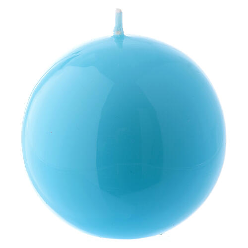 Glossy Ball Candle Ceralacca, d. 8 cm light blue 1