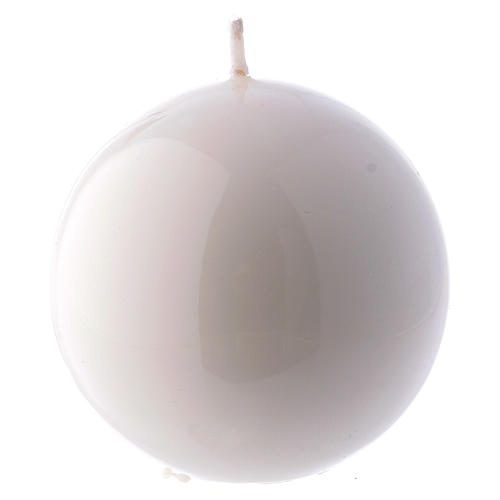 Ceralacca spherical white wax candle, diameter 8 cm 1