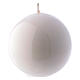 Ceralacca spherical white wax candle, diameter 8 cm s1