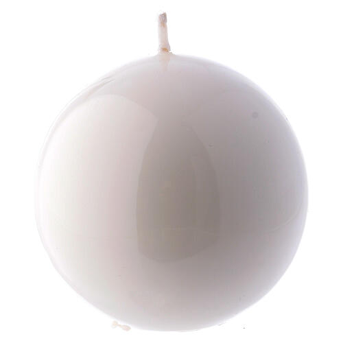 Glossy Ball Candle Ceralacca, d. 8 cm white 1