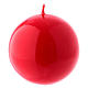 Ceralacca spherical red wax candle, diameter 8 cm s1