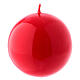 Glossy Ball Candle Ceralacca, d. 8 cm red s1