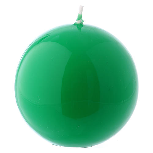 Ceralacca spherical green wax candle, diameter 8 cm 1