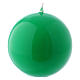 Ceralacca spherical green wax candle, diameter 8 cm s1