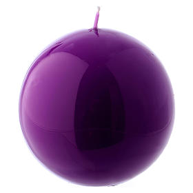 Ceralacca spherical purple wax candle, diameter 8 cm