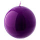 Ceralacca spherical purple wax candle, diameter 8 cm s1