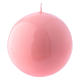 Ceralacca spherical pink wax candle, diameter 8 cm s1