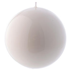 Vela Esfera Lúcida Lacre d. 12 cm blanca