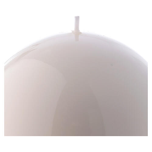 Glossy Sphere Candle Ceralacca, d. 12 cm white 2