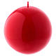 Bougie Sphère Brillante Ceralacca diam. 12 cm rouge s1