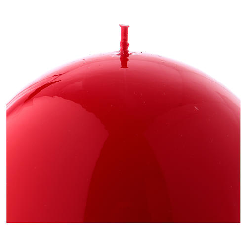 Candela Sfera Lucida Ceralacca d. 12 cm rossa 2