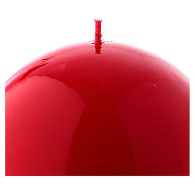 Glossy Sphere Candle Ceralacca, d. 12 cm red