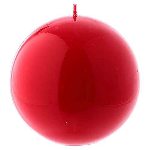 Glossy Sphere Candle Ceralacca, d. 12 cm red 1