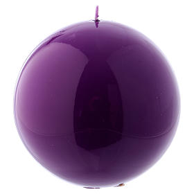 Spherical purple Ceralacca candle diameter 12 cm