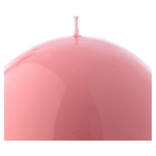 Vela Esfera Lúcida Lacre d. 12 cm rosa 2