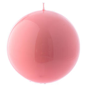 Glossy Sphere Candle Ceralacca, d. 12 cm pink