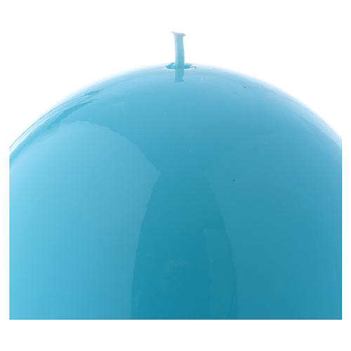 Spherical light blue Ceralacca candle diameter 12 cm 2