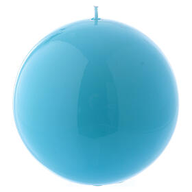 Glossy Sphere Candle Ceralacca, d. 12 cm light blue