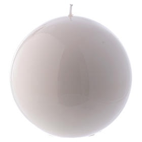 Ceralacca spherical white wax candle, diameter 15 cm