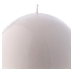 Ceralacca spherical white wax candle, diameter 15 cm