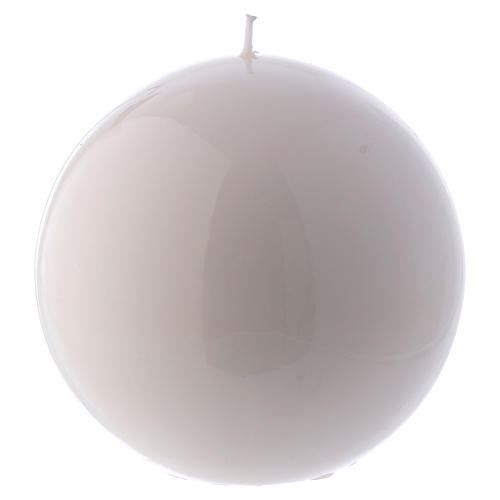 Ceralacca spherical white wax candle, diameter 15 cm 1