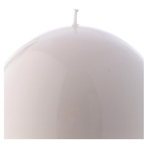 Ceralacca spherical white wax candle, diameter 15 cm 2