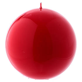 Ceralacca spherical red wax candle, diameter 15 cm