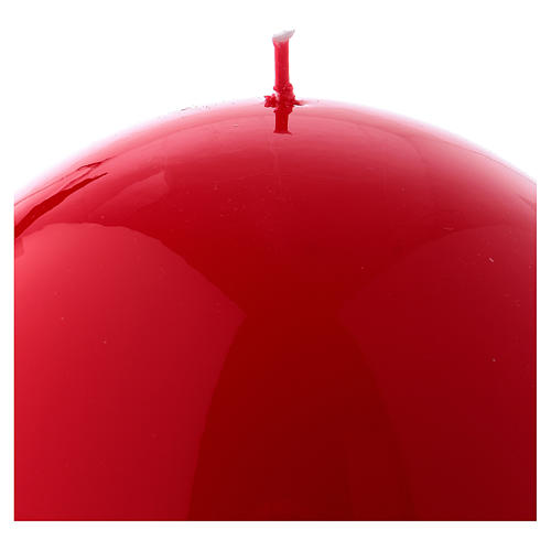 Ceralacca spherical red wax candle, diameter 15 cm 2