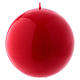 Ceralacca spherical red wax candle, diameter 15 cm s1