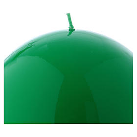 Ceralacca spherical green wax candle, diameter 15 cm
