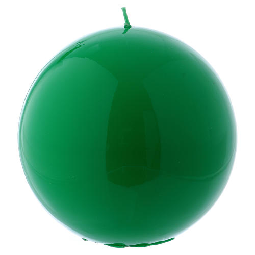 Ceralacca spherical green wax candle, diameter 15 cm 1