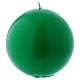 Ceralacca spherical green wax candle, diameter 15 cm s1