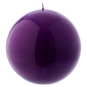 Ceralacca spherical purple wax candle, diameter 15 cm