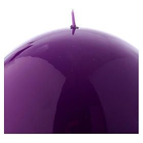 Ceralacca spherical purple wax candle, diameter 15 cm
