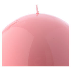 Ceralacca spherical pink wax candle, diameter 15 cm
