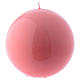 Świeca kula Błyszcząca Ceralacca śr. 15 cm różowa s1