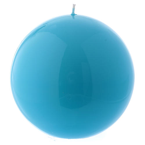 Ceralacca spherical light blue wax candle, diameter 15 cm 1