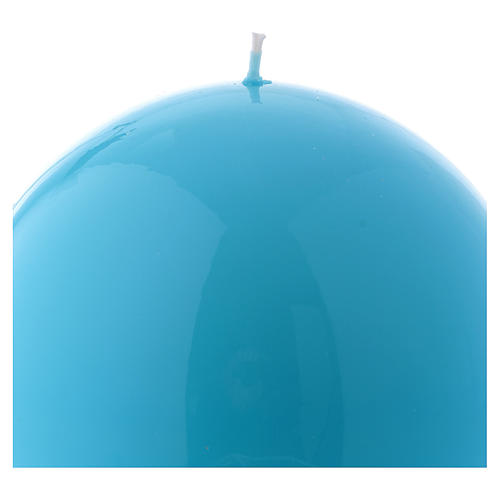 Ceralacca spherical light blue wax candle, diameter 15 cm 2