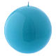 Ceralacca spherical light blue wax candle, diameter 15 cm s1